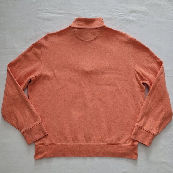 Polo Ralph Lauren Quarter-Zip Pullover Orange Blue Pony Sweatshirt Size Medium - Picture 10 of 11